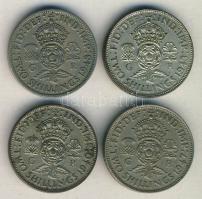 Nagy-Britannia 1940-1948. 1Fl (4x) -2db Ag- klf évszámokkal! T:2,3