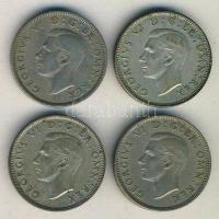 Nagy-Britannia 1940-1948. 1Fl (4x) -2db Ag- klf évszámokkal! T:2,3