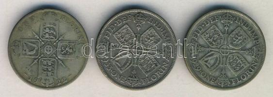 Nagy-Britannia 1922-1933. 1Fl Ag (3x) klf évszámokkal! T:2,3