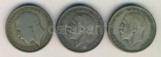 Nagy-Britannia 1922-1933. 1Fl Ag (3x) klf évszámokkal! T:2,3