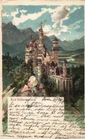 1899 Neuschwanstein castle litho (fa)