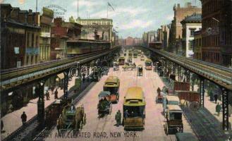 New York Bowery and Elevated Road streetcars (EK)