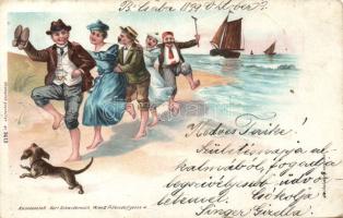 1899 Beach fun litho