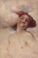 Erotic nude art postcard s: Robert. Schiff, Erotikus meztelen művészlap s: Robert. Schiff