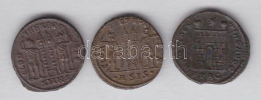 Római Császárság CONSTANTINUS I. 307-337. 3db klf Follis T:2,2-