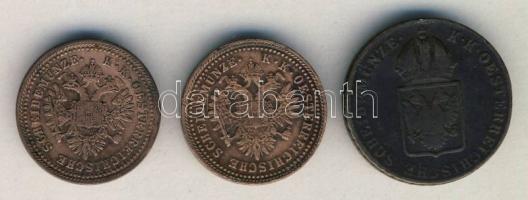 Ausztria 1816A 1Kr + 1851A 1Kr (2x) T:2-,3