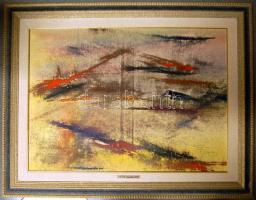 Rubint Ávrahám Péter (1959): Olaj-farost, jelzett, keretben, 90x70 cm