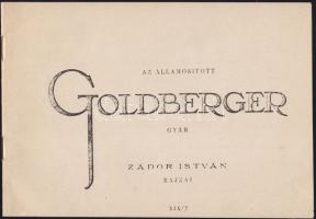 Az államosított Goldberger gyár - Zádor István rajzai 18p.