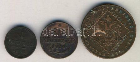 Ausztria 1807A 30Kr T:3 ph. ü. + 1816A. 1Kr T:2/3 1851A. 1Kr T:3 ph.