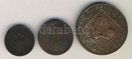 Ausztria 1807A 30Kr T:3 ph. ü. + 1816A. 1Kr T:2/3 1851A. 1Kr T:3 ph