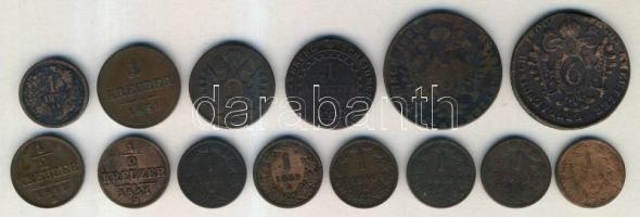 Ausztria/magyar verdejel 1800B 1Kr + 6Kr (2x) + 1812B 1Kr + 1851B 1/2Kr (2x) + 1Kr 1858-1879. 1Kr (7x)T:2,3