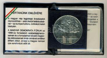 1989. "1956-1989 Vértanúink emlékére" MDF alpakka emlékérem T:BU eredeti csomagolásban, tanúsítvánnyal