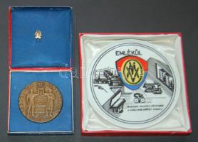 1967. Csepel Művek bronz és porcelán emlékérem adományozói tokban T:1-