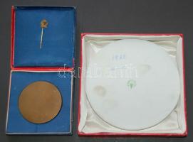 1967. Csepel Művek bronz és porcelán emlékérem adományozói tokban T:1-