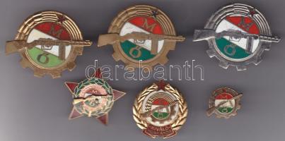 DN. 6db klf Munkásőr jelvény T:2