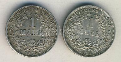 Német Birodalom/Császárság 1914D-1915G 1M Ag (2x) T:2,2-