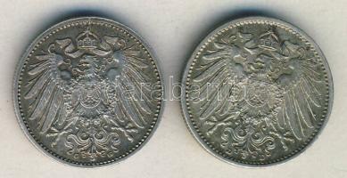 Német Birodalom/Császárság 1914D-1915G 1M Ag (2x) T:2,2-