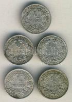 Német Birodalom/Császárság 1915-1918. 1/2M Ag (5x) T:2,2-