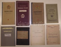 25 db vegyes igazolvány: érdekes tagsági könyvek, munkakönyvek,  bizonyítványok, stb.