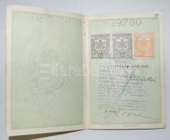 1934 Magyar útlevél több bejegyzéssel, vízummal / Hungarian passport