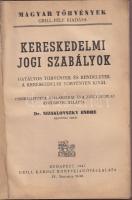 Nizsalovszky Endre: Hiteljogi és kereskedelmi jogi szabályok, Bp., 1942 Grill. Aranyozott egészvészon kötésben (kissé foltos)