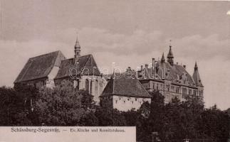 Segesvár Evangelist church and County hall