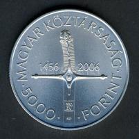 2006. 5000Ft Ag "Nándorfehérvári diadal 550. évfordulója" eredeti díszdobozban, tanúsítványal T:BU Csak 2500db!
