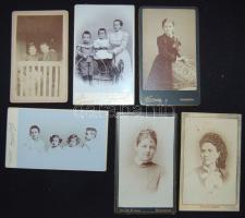 ~1870-1890  6 db keményhátú fotó 7x10 cm klf műtermekből (Klösz, Kozmata, stb)