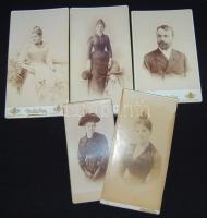~1870-1890  5 db nagyméretű divat témájú keményhátú fotó