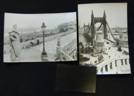 ~1930  Erzsébet-híd fotó 12x17 cm és negatív + Halászbástya fotó 12x17 cm