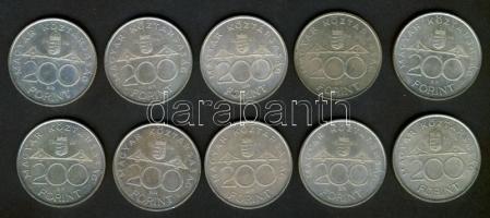 1993-94. 200Ft Ag "Deák" és "MNB" (10x) T:2,2-
