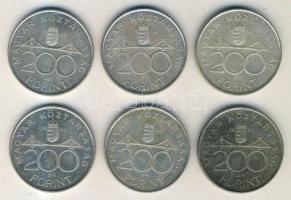 1993-94. 200Ft Ag "Deák" és "MNB" (6x) T:2,2-