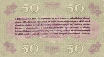 1945. Élelmezési kölcsönjegy 50P-ről T:II-