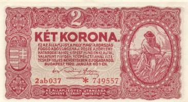 1920. 2K "2ab / Csillag" (2x) egymásutáni sorszámmal! T:I