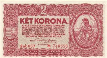 1920. 2K "2ab / Csillag" (2x) egymásutáni sorszámmal! T:I