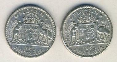 Ausztrália 1962-63. 1Fl Ag (2x) T:3+