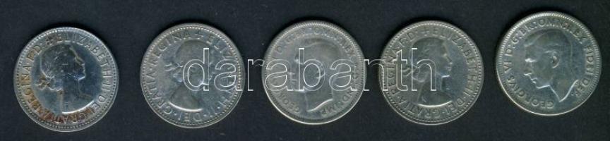 Ausztrália 1946-1962. 1Sh Ag (5x) klf évszámokkal! T:vegyes