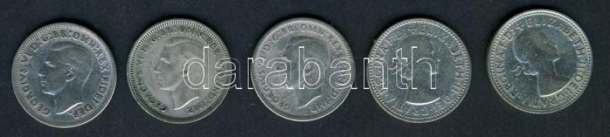 Ausztrália 1946-1960. 1Sh Ag (5x) klf évszámokkal! T:vegyes