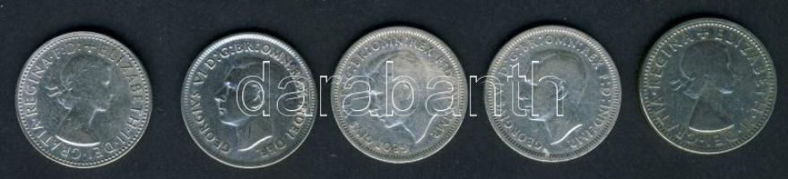 Ausztrália 1942-1961. 1Sh Ag (5x) klf évszámokkal! T:vegyes