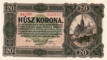 1920. 20K (2x) egymásutáni sorszámmal T:I