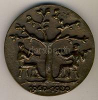 1980. " A Honismereti Mozgalomért-Hazafias Népfront" Br emlékplakett (d=85mm) dísztokban T:2 doboz sérült