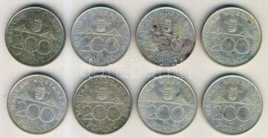 1994. 200Ft Ag "Deák" (8x) T:2,2-