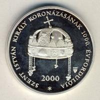2000. "Szent István király koronázásának 1000. évfordulója" ffém emlékérem díszdobozban szign.:Bozó T:PP