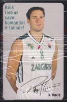 Dávid Kornél magyar kosárlabdázót ábrázoló használatlan litván telefonkártya (2003)