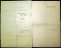 1934 és 1952 2 db házassági szerződés (Ehevertrag)