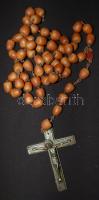 Nagyméretű rózsafüzér mogyorószemekből fém feszülettel 112 cm