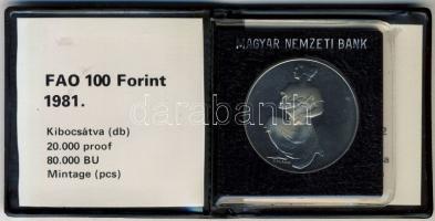 1981. 100Ft "FAO" T:PP Eredeti tokban, tanúsítvánnyal!