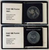 1981. 100Ft "FAO" (2x) T:PP+BU Eredeti tokban, tanúsítvánnyal!