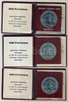 1982. 100Ft "Labdarúgó VB" (3x) T:BU Eredeti tokban, tanúsítvánnyal!