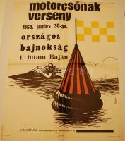 1968 Motorcsónakverseny színes plakát